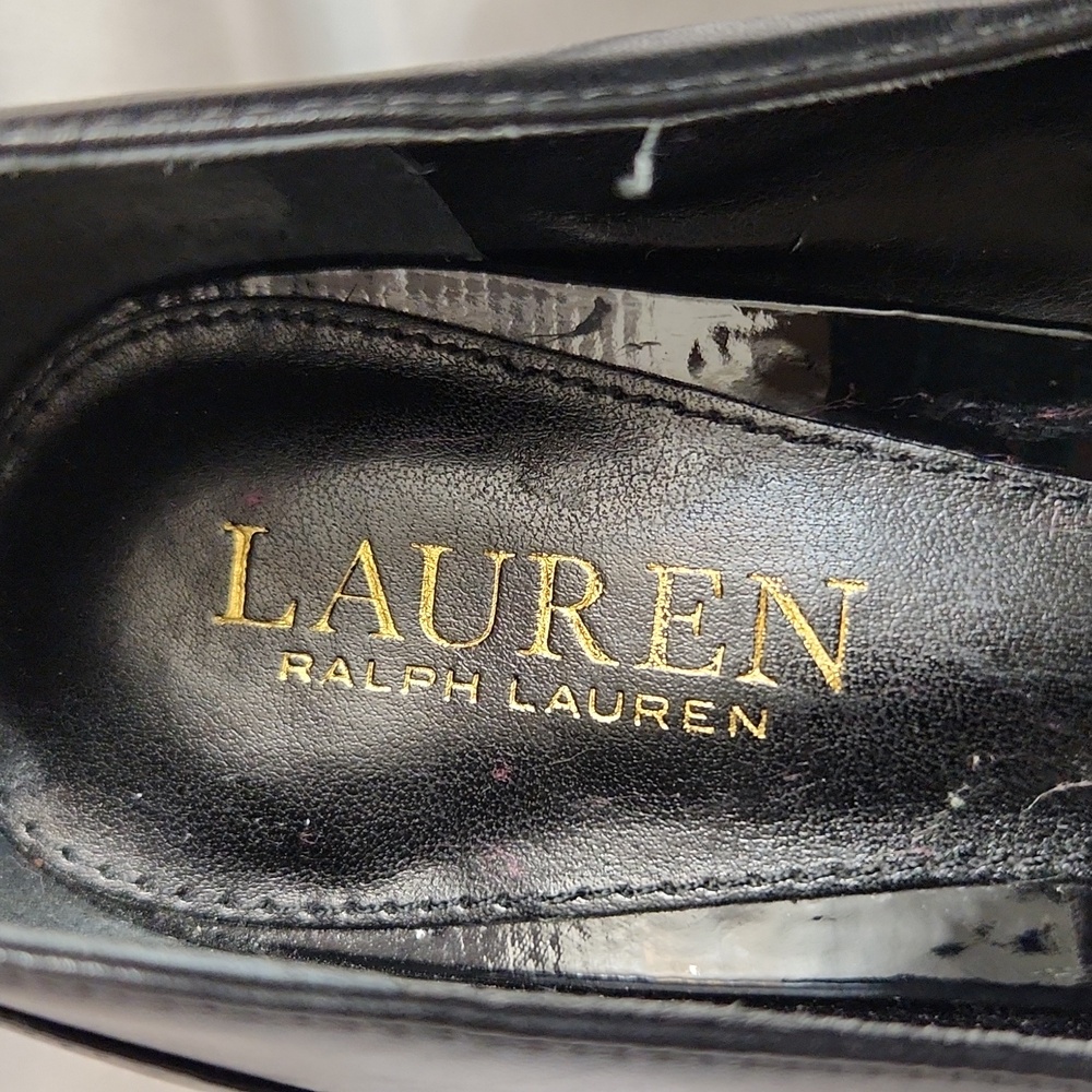 Ralph Lauren Livie Black Leather Pumps (W Size 7.5) - Picture 11 of 16